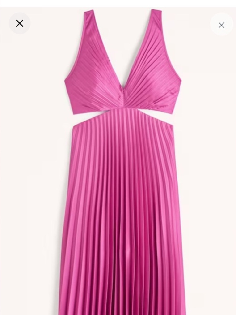 Abercrombie Blue Long Pleated Dress with Cutouts S